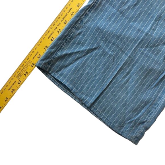 NYDJ High Rise Brigitte Wide Leg Capri Jeans 18 Light Marine Striped NWT - Picture 8 of 12